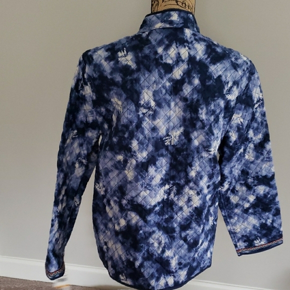 Chicos Blue Tie-Dye Embroidered Jacket - Picture 3 of 5